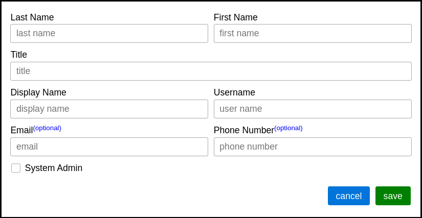 Add User Dialog